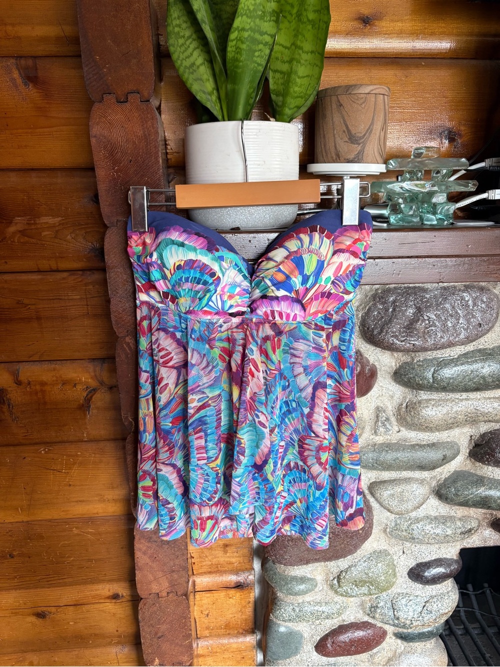 Gottex Butterfly Print Flyaway Tankini Swim Top Profile by Gottex Strapless 10